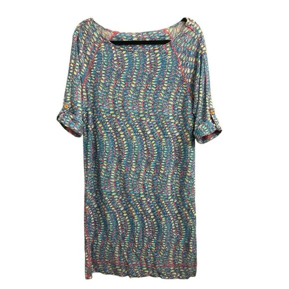 Lilly Pulitzer Camie T-Shirt Dress in Clam Jam Blue size M Nautical Artsy natura - Picture 1 of 8